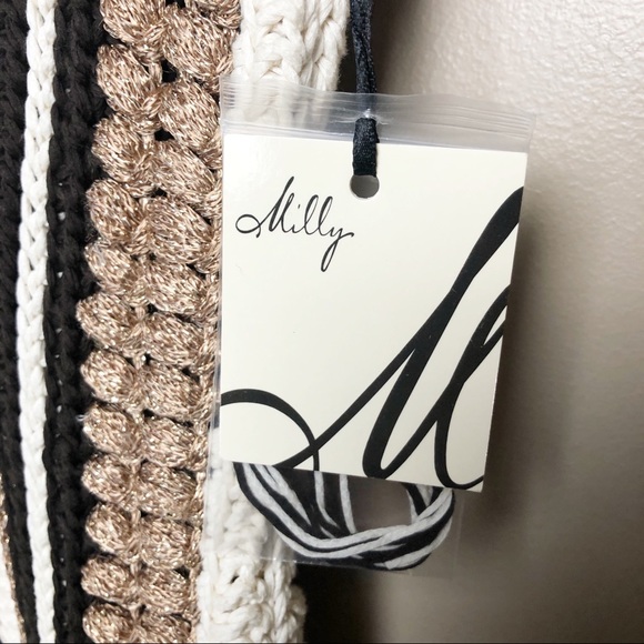 NWT Milly crochet gold and black tank dress M - Picture 8 of 8